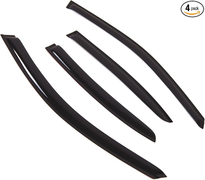 Outside Mount Window Vent Visors Rain Guards Compatible with Jaguar Jaguar X-Type 2002-2008 | Side Window Wind Deflectors Rain Shields | Smoke Tinted, 4 Pcs Set, DGWV-696