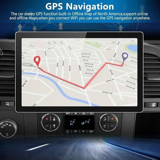 11.5inch Car Radio Stereo for Chevy Chevrolet Silverado 2007-2013 Tahoe Equinox GMC Sierra Yukon with Android 13 CarPlay Android Auto Bluetooth FM Backup Camera【4Core+64GB】