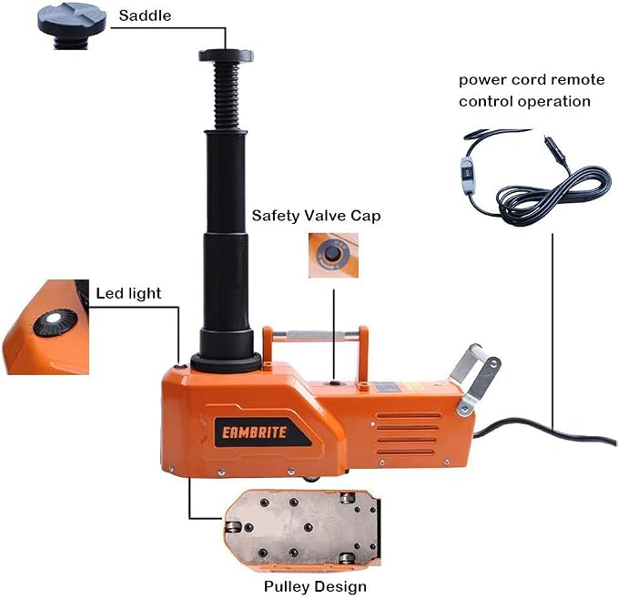 12V DC Heavy Duty 15 Ton 33000lbs Hydraulic Car Floor Jack with LED Light Electric Car Jack for SUV and RV, Trucks, Sedan, Van