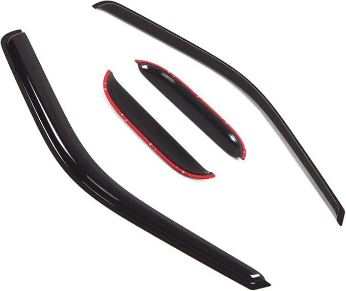 Outside Mount Window Vent Visors Rain Guards Compatible with Ford F-350 SuperCab 1999-2016 | Side Window Wind Deflectors Rain Shields | Smoke Tinted, 4 Pcs Set, DGWV-477-3