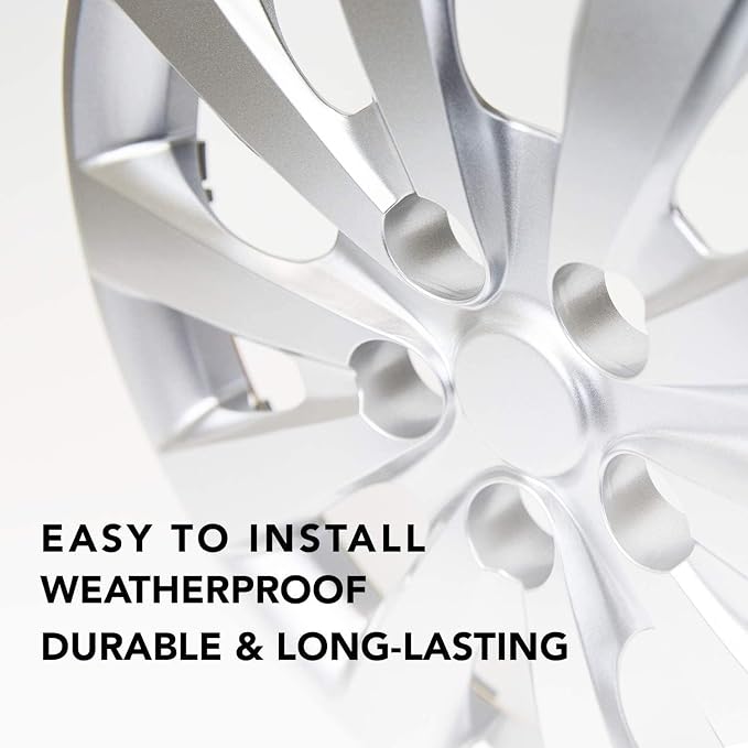 Hubcaps 16 inch Wheel Covers for 2013-2018 Models – Fits Nissan Sentra (Silver Single Piece)