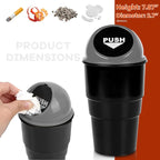 Cup Holder Trash Can for Car, Leakproof Vehicle Back Seat Garbage Can Mini Portable Trash Bin with Lid, Universal Smellproof Cup Holder Garbage Bin for Cars Trucks SUVs (Gray)