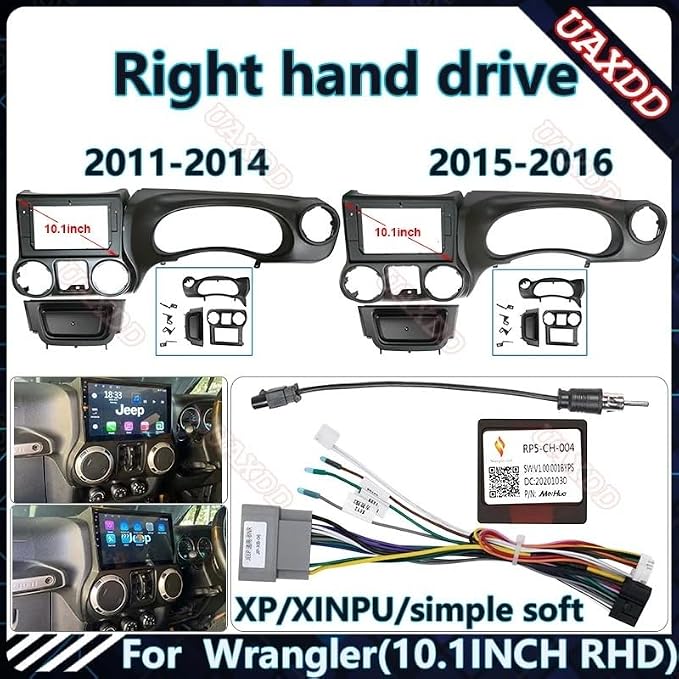 for 2011-2016 Wrangler 10.1INCH Car Radio Android Stereo Audio Screen Multimedia Video Player Navigation Harness Frame(Wrangler Canbus)