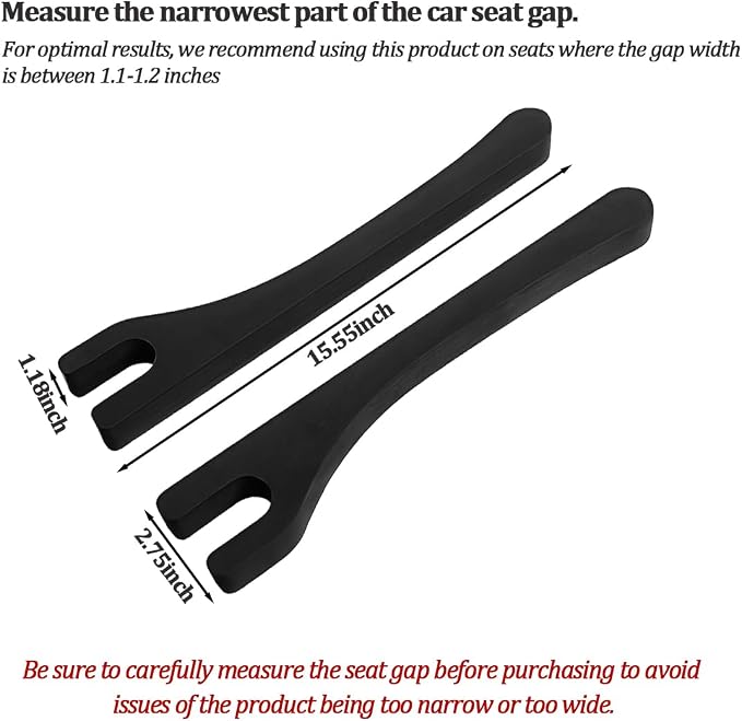 Car Seat Gap Filler, 2PCS Between Seat and Centre Console No Drop Vehicle Gap Plug, Automotive Interior Front Chair Blocker Stop Things from Dropping, Universal for SUV Caravan Truck (Black)