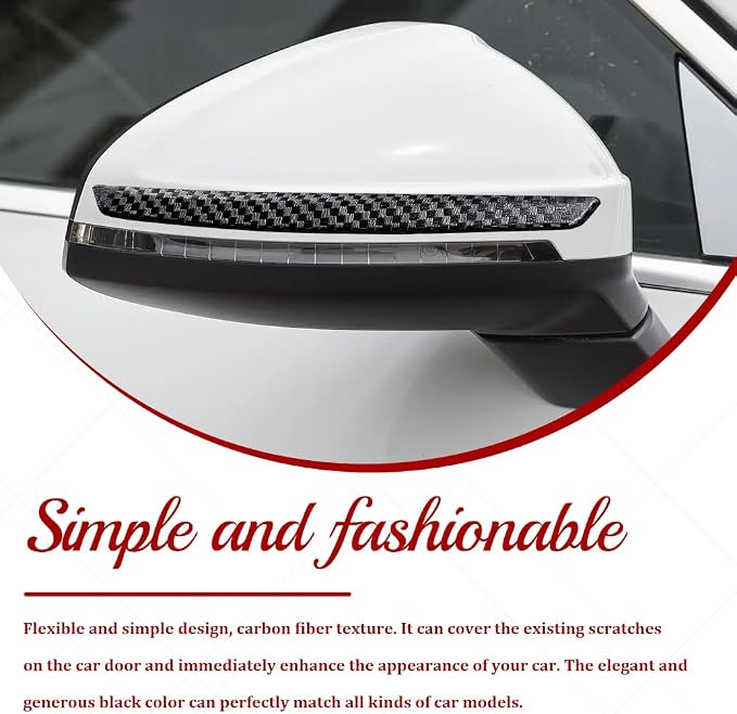 4PCS Car Door Anti-Collision Strip, Car Door Edge Guards, Anti-Scratch Auto Bumper Protector Trim, Auto Exterior Accessories Carbon Fiber Front and Rear Bumper Guard Sticker for Most Vehicles