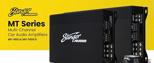 Audio MT-600.4 Compact Digital Class D 4-Channel 1000W RMS Car Audio Amplifier with Bass Knob Remote Control, HEXFET MOSFET, High/Low Pass Filter & Crossover Multiplier