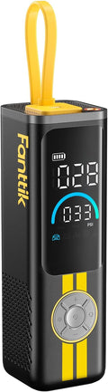 Fanttik X9 APEX Portable Air Compressor for Car Tires, 35s Fast Inflation, 150PSI Cordless Tire Inflator with Light and Power Bank, Handed Inflator for SUV, Sedan, Motorcycle, Bike, Ball,Racing Yellow