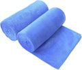 Extra Large Bath Sheet Towels, 40" x 80", Blue, Pack of 2 | Microfiber, Hanging Loop, Super Absorbent, Fast Drying, For Adult Sauna Hotel Beach Sports Fitness Yoga