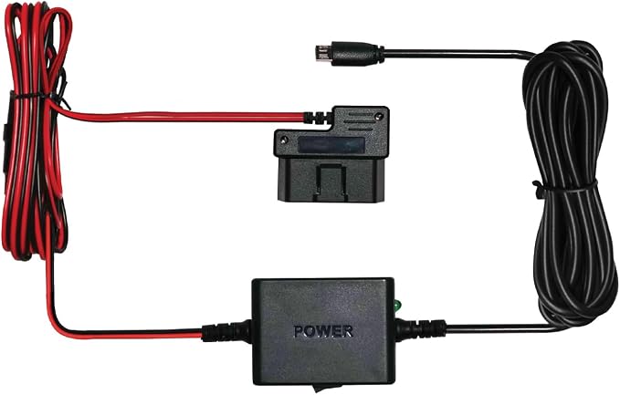 Cobra 2.5A DIY Hardwire Kit Designed for Cobra and Drive HD Products: OBDII Port to Micro-USB, 15ft Cable, Intelligent Power Management, Enables Parking Mode and Motion Detection Feature