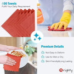Orighty Microfiber Cleaning Cloth, 400 Pack Highly Absorbent Cleaning Rags, Household Cleaning Supplies, Reusable Microfiber Towels Lint Free Cloths for House, Kitchen, Car Care, 12x11 inch, Red