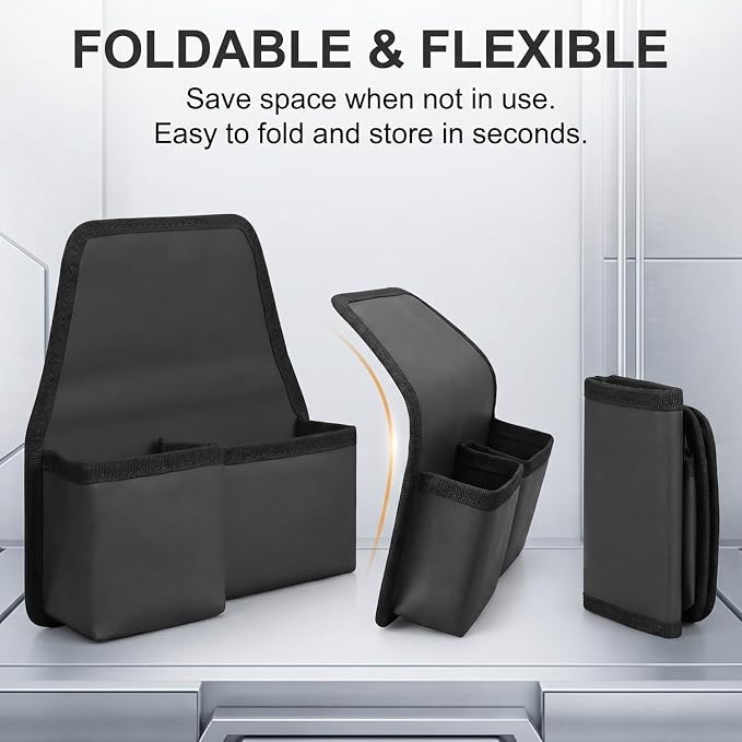 Car Window Armrest Storage Box, Comfortable Leather Vehicle Door Side Arm Rest Pad Organizer Bag, Multi-Function Automotive Window Armrest Storage Pocket, Universal for SUV Van Truck (Black)