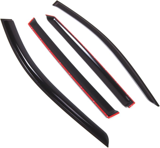 WD2-809B Dark Smoke 4 Pcs Set Window Visor (Outside Mount) Deflector Rain Guard Compatible with 2017-2018 Infiniti QX60