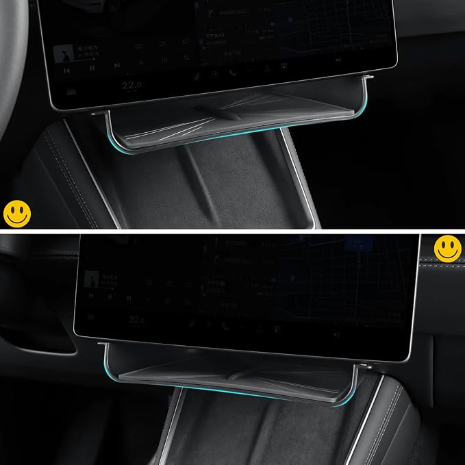 Under Screen Storage for Tesla Model Y Juniper & Model 3 Highland | Center Console Organizer Tray Hanging Compartment, Hidden Cubby, Durable ABS with Anti-slip Pad, Expanding Storage Space