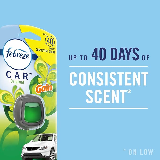 AUTO Air Freshener, Odor-Fighting Automotive Vent Clip, Scented Car Accessories, Long Lasting for Strong Odors, New Car Scent, 2 Count