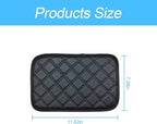 Car Leather Center Console Cushion Pad, 11.4"x7.4" Waterproof Armrest Seat Box Cover Fit for Cars, Vehicles, SUVs, Comfort, Car Interior Protection Accessories (Black-2)