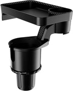 360° Rotatable Car Cup Holder Expander Tray - Adjustable Auto Food Table Desk with Anti-Slip Base, Universal Fit for Front & Back Seat, Holds Snacks, Phones, Drinks (18kg Load Capacity)