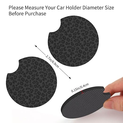 Car Trash Bag Leopard Print Black Hanging Back of Seat Car Portable Trash Bag Leopard Print Black Waterproof One-Handed Portable Strap Drawstring Garbage Bags 2 Pieces Car Coasters