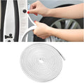 Car Door Edge Guards, 16Ft Rubber Seal Car Door Edge Trim, U Shape Door Edge Protector Guard, Aluminum Weather Proofing Automotive Door Edge Molding Protection for Most Car (White)