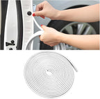 Car Door Edge Guards, 16Ft Rubber Seal Car Door Edge Trim, U Shape Door Edge Protector Guard, Aluminum Weather Proofing Automotive Door Edge Molding Protection for Most Car (White)