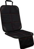 Car Seat Protector, Large Auto Protector for Child Seats with Thickest Padding and Non-Slip Backing Mesh Pockets for SUV, Sedan, Truck, Leather and Fabric - Black