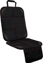 Car Seat Protector, Large Auto Protector for Child Seats with Thickest Padding and Non-Slip Backing Mesh Pockets for SUV, Sedan, Truck, Leather and Fabric - Black