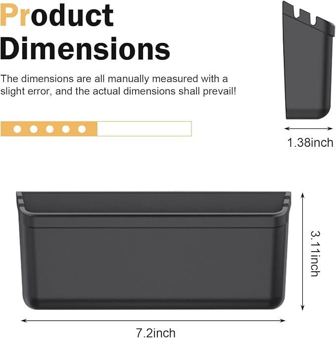 Car Storage Bag, Multifunctional Center Console Organizer, Car Side Storage Pocket Tray, for Seats Doors Consoles (Black)