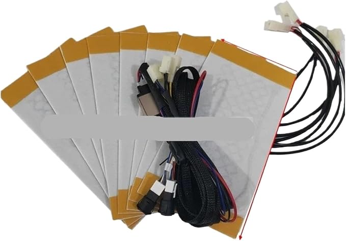 8 Pcs/set, 12V Carbon Fiber Car Seat Heater Kits With 6 Levels Double Round Rotary Switches.4pcs/set(Carbon fiber-normal)