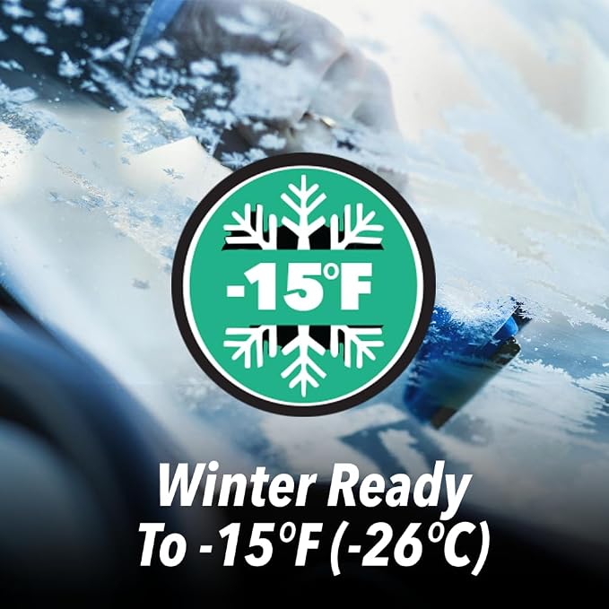 EV Windshield Washer Fluid, 128oz, 100% Methanol-Free, Winter Ready up to -15F, Compatible with Electric Vehicles & Performance Cars