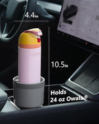 Car Cup Holder Expander with Offset Adjustable Base, Compatible with Hydro Flasks 32/40 Ounce, Compatible with Yeti Ramblers 20/26/30 Ounce, Other Bottles in 3.4"-3.8" (Gray)
