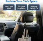 Car Seat Headrest Hook, 4PCS Vehicle Seat Back Hanger Storage Organizer for Purse Bag Coat, Auto Interior Hanging Holder Organization Accessories, Universal for SUV Sedan Truck (Glossy Black)