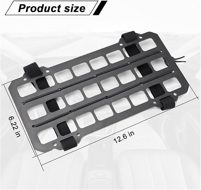 Vehicle Rigid MOLLE Panel, Car Sun Visor Organizer Tactical Gear Rack, EDC Pouch Tool Holster Truck Equipment Mount Plate, Auto Interior Modular Storage Shelf Accessories (Visor Panel)