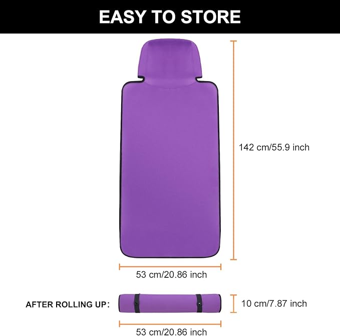 Premium Waterproof Seat Cover Towel Protector Neoprene Universal Fit, Upgraded 100% Washable & Removable Non-Slip Sweat Carseat Towel Covers, Perfect for Gym/Yoga/Workout（Purple,1PCS