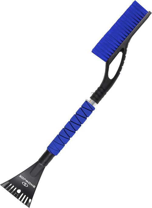 2 Pack 27" Multi-Purpose Ice Scraper and Extendable Snow Brush for Cars with Foam Grip and 360-Degree Pivoting Brush Head, SJEG-SB27X2