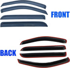 Tape On Window Visors Rain Guards for Ford F150 SuperCrew 2004-2008,Lincoln Mark LT 2006-2008,Side Vent Rain Deflector for Car Windows,Weatherproof & Easy Installation,Car Accessories-4pcs