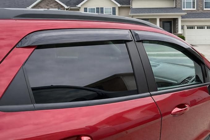 2018-2022 Tinted Tape-On Rain Guards for Ford EcoSport Side Window Visor Deflectors S Se Titanium Durable Tinted Shades 2019 2020 2021