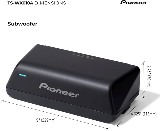 TS-WX010A Under-Seat Subwoofer – 160W Max, Pre-Loaded, Built-in Amp for Easy Bass Upgrade, Enclosure Included, Amp Included, High-Level Input, Works with Most Factory or aftermarket radios