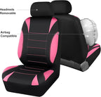Waterproof Car Seat Covers Front Seats Only with 5mm Composite EVA, Neoprene Car Seat Cover Separate Headrest Cover, Quick Setup Universal Fit for Car SUV Trucks,Airbag Compatible Black Pink