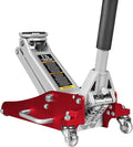 AT815016LR Torin Hydraulic Low Profile Aluminum and Steel Racing Floor Jack with Dual Piston Quick Lift Pump, 1.5 Ton (3,000 lb) Capacity, Red