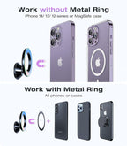 Fit for MagSafe Car Mount [Colorful Gradient] Magnetic Phone Holder for Car Dashboard [Lasting & Never Fall] All Metal Sturdy Phone Mount for Car Dash Fit iPhone 16 Pro Max 15 14 13 12 Samsung