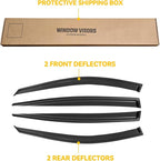Rain Guards for 2019-2025 Nissan Altima, Out-Channel Window Visor Shields Vent Deflector Shade Wind Dark Smoke 2020 2021 2022 2023 2024 19 20 21 22 23 24 25, Tape-On Outside-Mount, 4PCS
