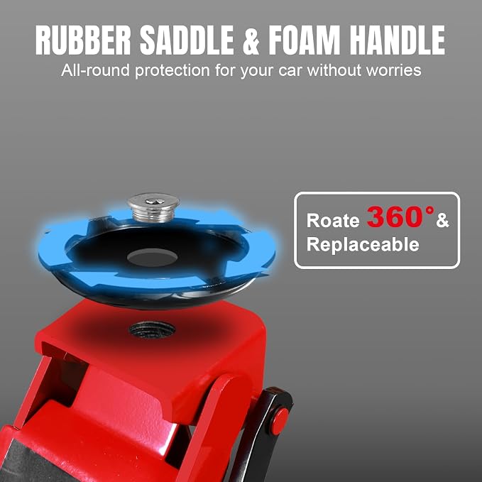 3 Ton Low Profile Hydraulic Floor Jack, Dual Pump 6600lbs Heavy-Duty Steel, 3.125"-20" Lift for Cars/Trucks/SUVs w/Overload Protection & 1-Yr Warranty
