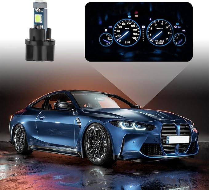 20PCS Car LED Dash Lights - Super Bright Instrument Cluster Light Bulbs with T5 37 74 LED Bulbs & Twist Lock Socket - Universal 12V L-ED Lights for Car Interior Accessories (Ice Blue)