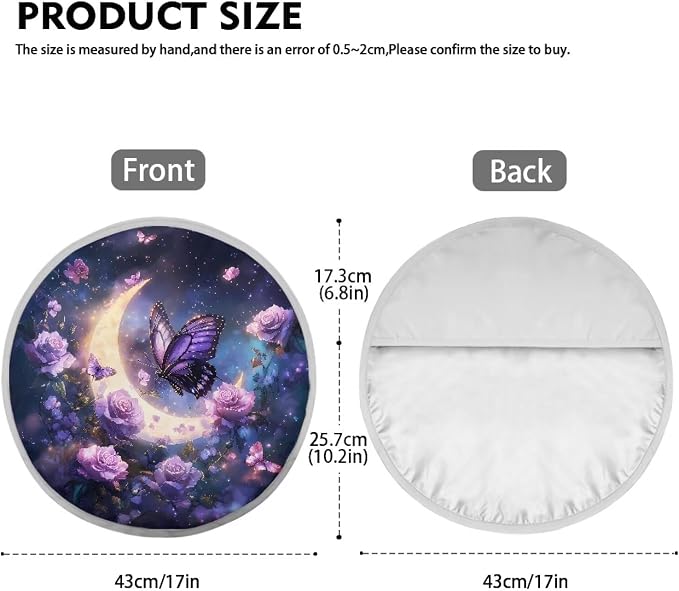 Steering Wheel Sun Shade Cover 17 inch Cooling Steering Wheel Sun Cover for Heat Protection Moon Rose Butterfly Car Accessories Heat Reflector Fit Most Cars SUV Trucks Van