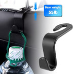 Car Back Seat Headrest Hooks, 4PCS Vehicle Backseat Storage Organizer Hanger, Multifunctional Auto Headrest Hidden Hook Universal for Handbag Purse Backpacks Bags and Groceries (Black)