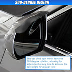 2PCS Blind Spot Mirror for Car, Frameless Adjustable Wide Angle Mirror with Rain Guard, Universal Side Rear View Mirrors, Stick-on Design, HD Glass Convex Mirrors for Cars, Trucks, SUVs (3R160)