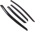 WD2-795B Dark Smoke 4 Pcs Set Window Visor (Outside Mount) Deflector Rain Guard Compatible with 2017-2018 Ford MKIII Sedan