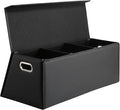 Car Trunk Organizer for SUV and Sedan, Trapezoidal-Black, 29.5 in | Tailored for Rear Seats, Extra Large, Leather Storage Box, Magnetic Lid, Collapsible & Adjustable, Water‑Resist & Dust‑Proof