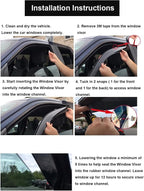 in-Channel Rain Guards Compatible with Chevy Chevrolet Equinox 2018-2024, E Xtra Durable Vent Window Deflectors, Vent Visors Car Accessories Dark Smoke 4pcs