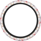 Cute Cat Steering Wheel Cover for Women, Universal Auto Steering Wheel 14-15 Inch Car Interior Accessories with 2PCS Car Coasters, Suitable for Men and Women