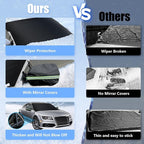 Car Windshield Cover for Ice and Snow, Windshield Snow Cover, Performance Brake Kitswith Side Mirrors Cover for Snow, Ice, UV Fits Most Cars, Trucks, Vans, SUVs, Glow Strips